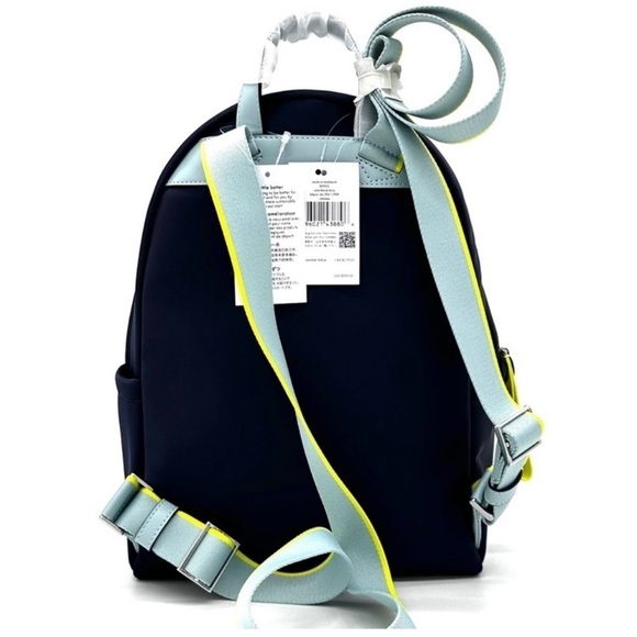 NWT ♠️ 2 bundle Kate Spade Medium Nylon Chelsea Backpack Blue + Matching Bag - Picture 5 of 7